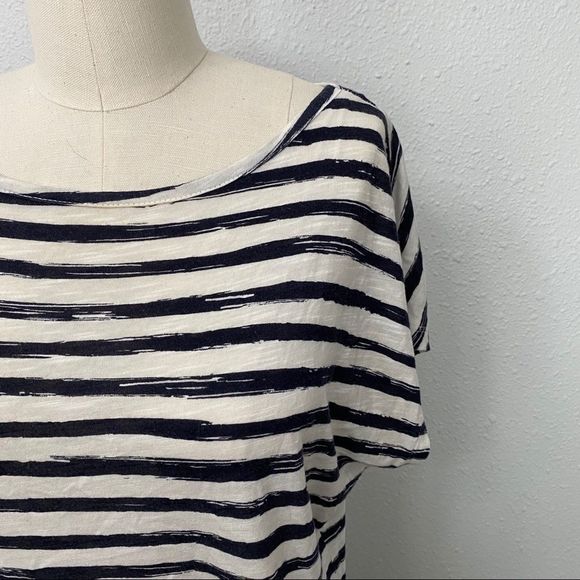 Michael Kors Striped Relaxed Fit  Tie Hem Top - Picture 5 of 7
